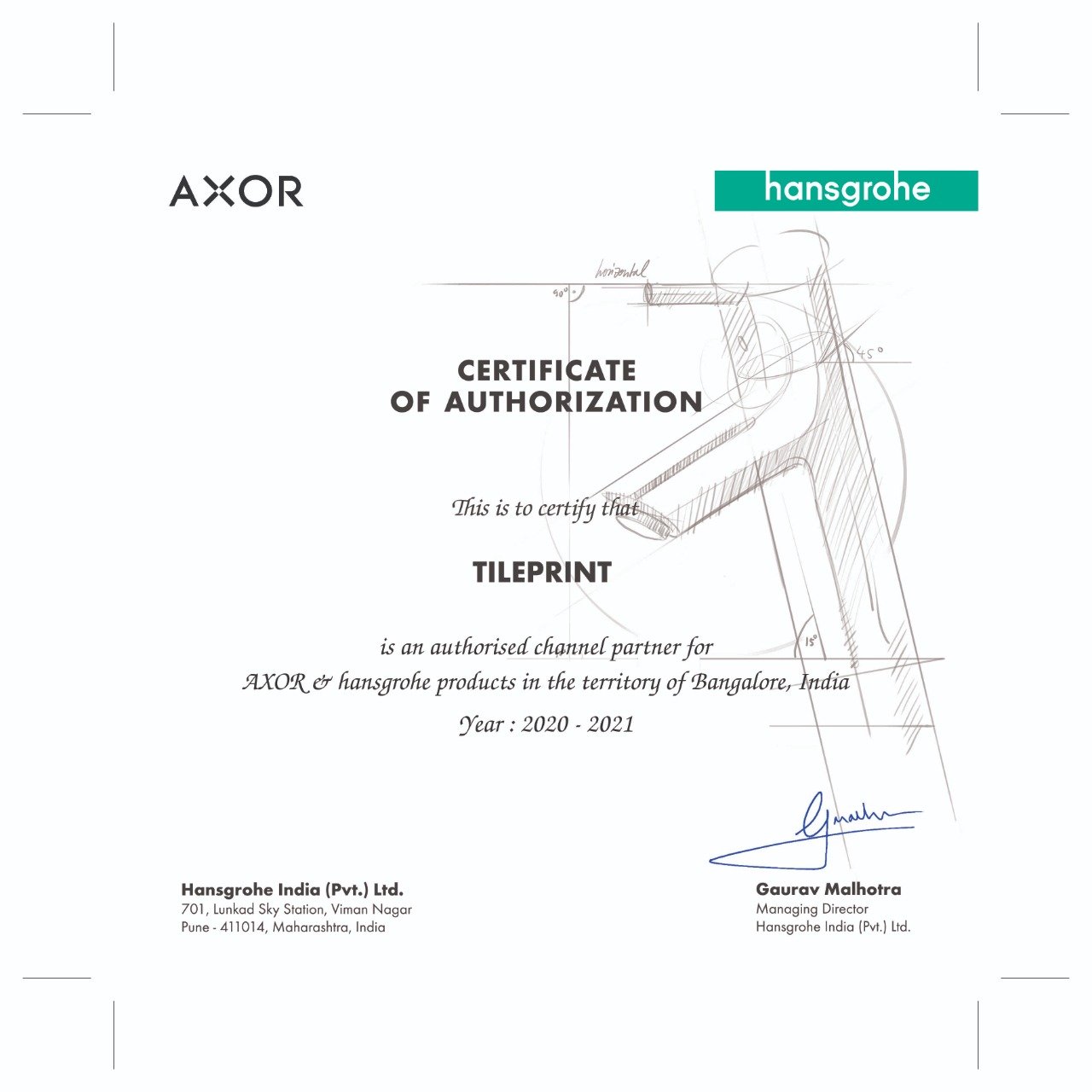 Hansgrohe Certification